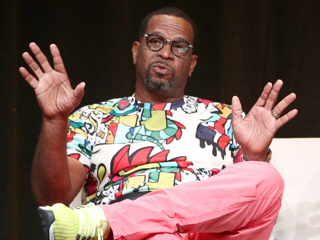 of '___' speaks onstage during the STARZ portion of the Summer 2018 TCA Press To