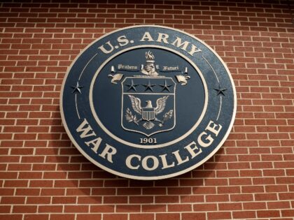 CARLISLE, PENNSYLVANIA - APRIL 23: A sign is seen on Carlisle Barracks at the U.S. Army Wa