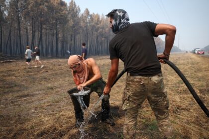 Volunteers have been helping battle the flames