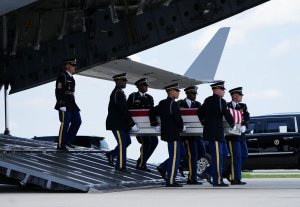 Trump attends dignified transfer for soldiers killed in Iran war