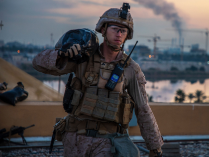 In this Saturday, Jan. 4, 2020, photo, released by the U.S. military, a U.S. Marine with 2