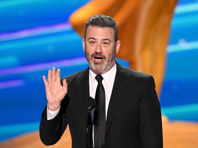 Jimmy Kimmel accepts the Emmy for outstanding variety special for "The Oscars" d