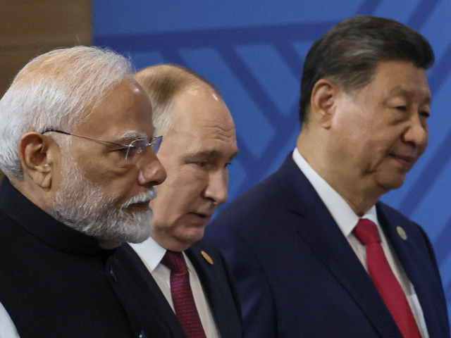 From left: Indian Prime Minister Narendra Modi, Russian President Vladimir Putin and Chine