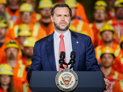 Vice President JD Vance speaks at the Cleveland Cliffs Middletown Works, Friday, Aug. 21,