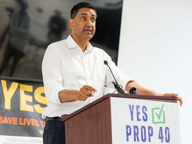August-2026-Ro-Khanna-getty Representative Ro Khanna, a Democrat from California, speaks during a rally in support of