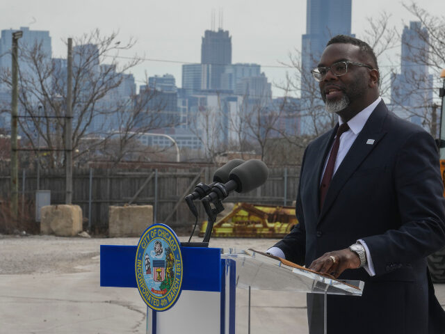 Chicago Mayor Brandon Johnson speaks during a press conference announcing the top-voted na