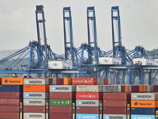 CK Hutchison A view of shipping containers on the Navios Constellation container ship at the Port of Ba