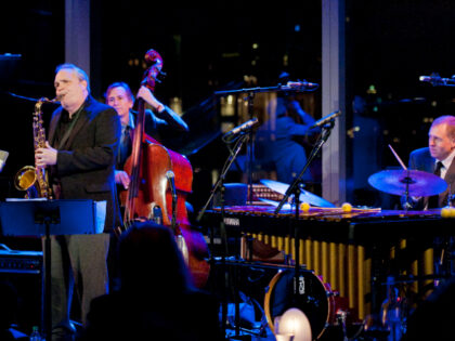Ken Peplowski on tenor saxophone leads his Quintet with Jazz guitarist Bucky Pizzarelli (b