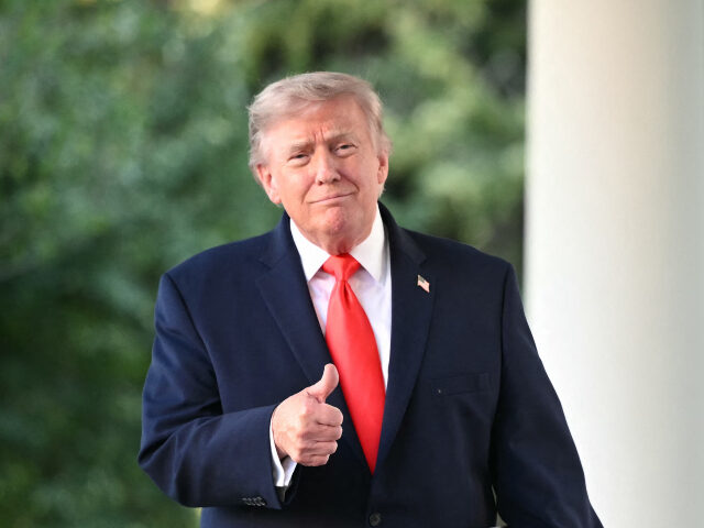 US President Donald Trump arrives to speak during a Rose Garden Club dinner with American