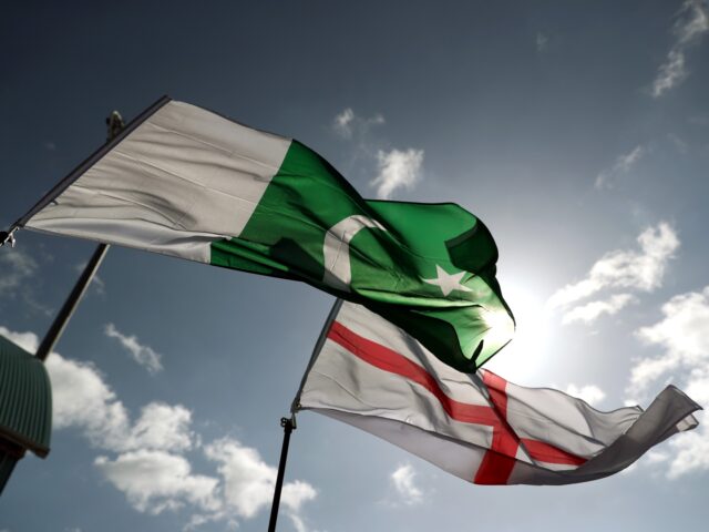 England and Pakistan flags during the ICC Cricket World Cup group stage match at Trent Bri