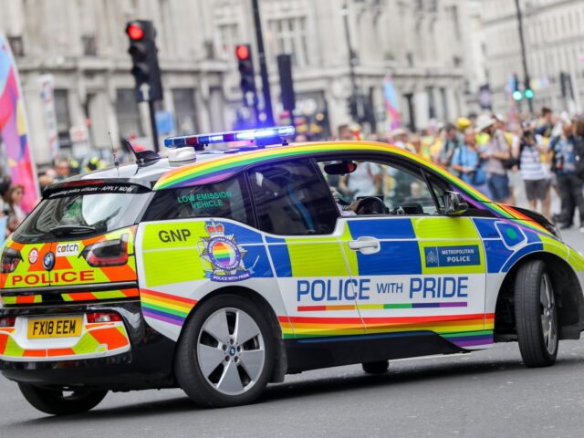 LONDON, ENGLAND - JULY 06: A general view of a police car during Pride in London 2019 on J