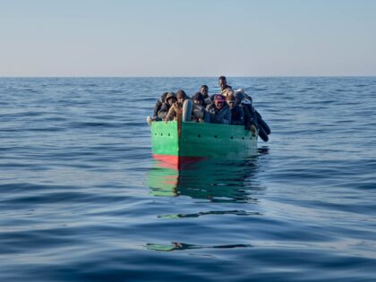 SAR MALTA, MALTA - 2023/02/15: Boat with 31 migrants seen minutes seen before they were br
