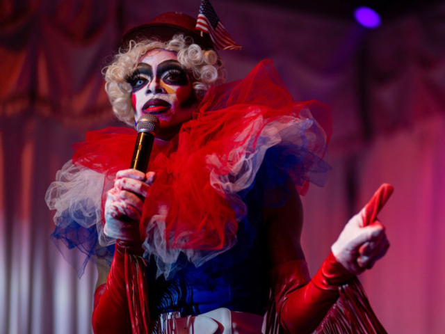 GettyImages-1483583011 AUSTIN, TEXAS - APRIL 19: Drag queen Raemonn James, from Austin, Texas, who performs under