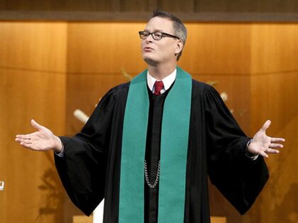 Senior pastor Adam Hamilton spoke during "Heritage" services at 7:45 a.m. on Sunday, Septe
