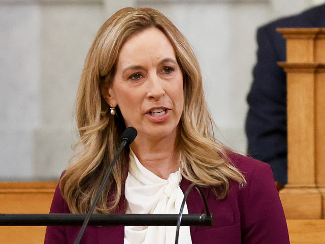 Mikie Sherrill, governor of New Jersey, speaks in the Assembly Chamber of the New Jersey S