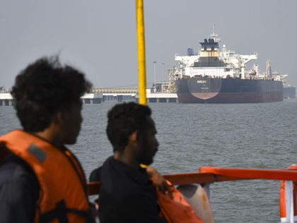 MUMBAI, INDIA - MARCH 12: The Liberia-flagged Suezmax tanker Shenlong, carrying crude oil,