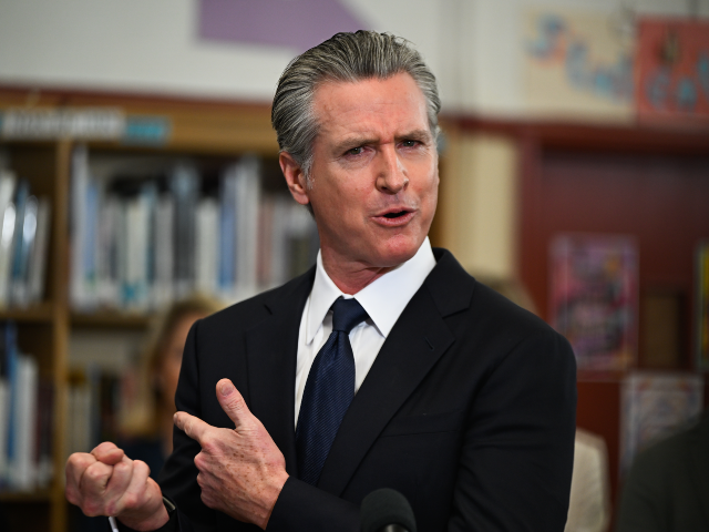 GettyImages-2266723383 SAN LORENZO, CALIFORNIA - MARCH 18: Governor Gavin Newsom speaks during a press conference