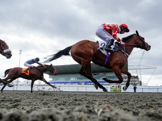 SUNBURY, ENGLAND - MARCH 30: Rossa Ryan riding Galazy Star (R) win The Virgin Bet Maiden F