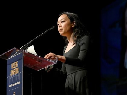 MADISON, WISCONSIN - JUNE 14: Governor candidate Francesca Hong speaks on stage during Wis