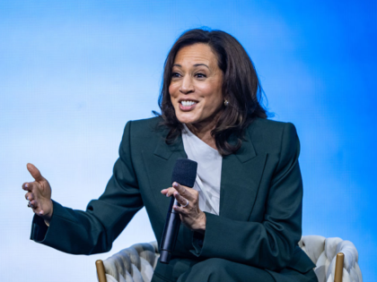 VIENNA, AUSTRIA - JUNE 16: Former Vice President Kamala Harris speaks on stage during the