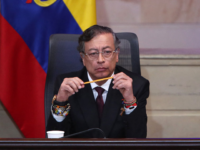 Colombia's President Gustavo Petro attends the installation of the ordinary sessions of the Congress in Bogota on July 20, 2026. (Photo by ESTEBAN VEGA LA-ROTTA / AFP via Getty Images)