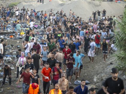 CEUTA, SPAIN - JULY 30: Hundreds of migrants have attempted to swim from Morocco to the Sp