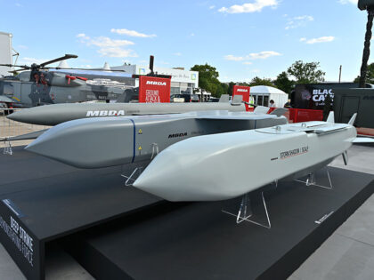 FARNBOROUGH, ENGLAND - JULY 20: A MBDA STRATUS-RS future supersonic cruise and anti-ship