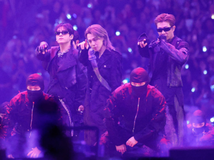 South Korean K-pop band BTS perform during their "Arirang" tour at MetLife Stadium in East
