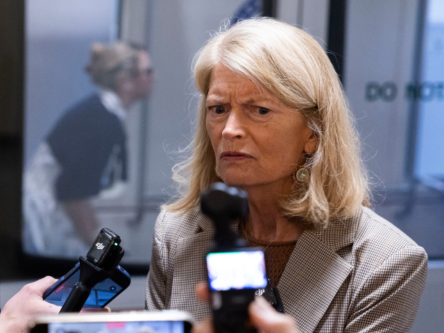WASHINGTON, DC - AUGUST 07: U.S. Sen. Lisa Murkowski (R-AK) speaks to reporters in the U.S