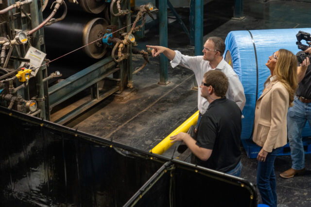 USTR Greer And SBA Administrator Loeffler Tour Titan Tires Jamieson Greer, US trade representative, center right, and Kelly Loeffler, administrator o