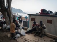 CEUTA, SPAIN - AUGUST 14: Migrants are seen in an improvised shanty camp in El Trampolin Beach on August 14, 2026 in Ceuta, Spain. Fears of a second surge of migrant crossings into the Spanish North African exclave of Ceuta have intensified following anonymous social media calls and false online rumours claiming that the border with Morocco will open. This follows the crisis in late July where tens of thousands rushed the border due to misinformation surrounding a Spanish court ruling. One hundred deaths occurred as a result of 78000 migrants crossing from neighbouring Morocco. (Photo by Adri Salido/Getty Images)