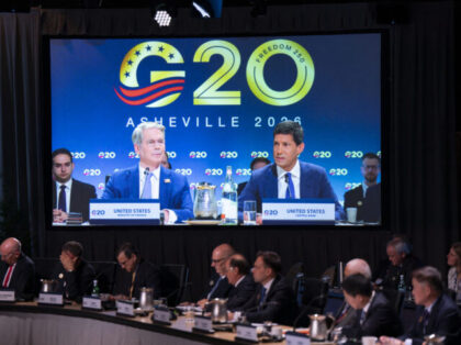 (L-R) US Secretary of Treasury Scott Bessent and US Federal Reserve chairman Kevin Warsh a