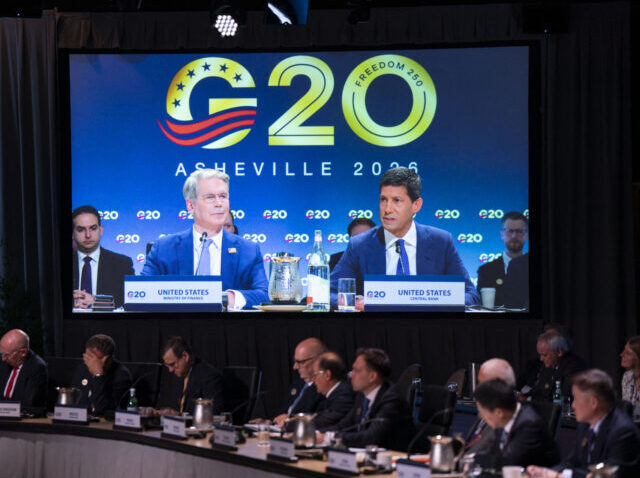 US-DIPLOMACY-ECONOMY-G20 (L-R) US Secretary of Treasury Scott Bessent and US Federal Reserve chairman Kevin Warsh a