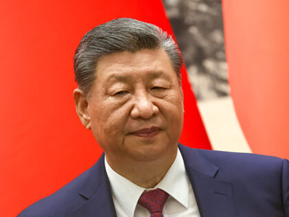 In this pool photograph distributed by the Russian state agency Sputnik, China's President