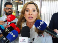 US Representative Maria Elvira Salazar speaks at a press conference during the presidential election runoff in Barranquilla, Colombia, on June 21, 2026. (Photo by Vanexa Romero / AFP via Getty Images)