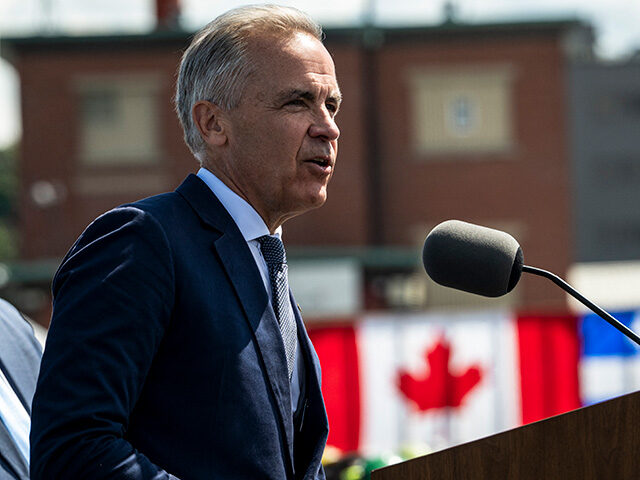 GettyImages2291339963 Canadian Prime Minister Mark Carney speaks about the trade dispute with the United States