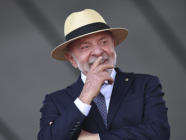 GettyImages2291477482 Brazil's President Luiz Inacio Lula da Silva reacts while attending a Soldier's Day ceremo