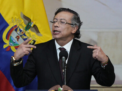President Gustavo Petro speaks during the opening of a new session of Congress in Bogota,