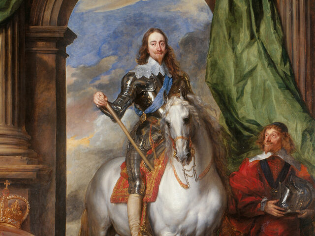 Equestrian portrait of Charles I, King of England (1600-1649) with M. de St Antoine, 1633.