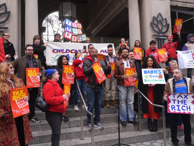 New York City Democratic Socialists (NYC-DSA) hold a rally in Union Square marking the sta