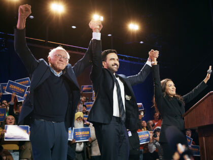 NEW YORK, NEW YORK - OCTOBER 26: New York Mayoral Candidate Zohran Mamdani, center, celebr