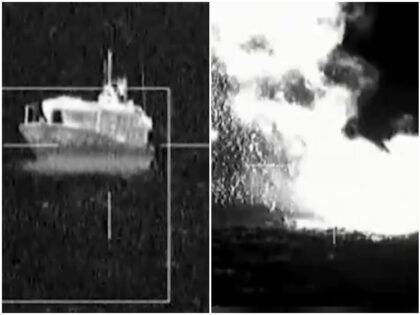U.S. Military Sinks Alleged Drug Traffickers' Floating Refueling Station, August 28,