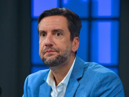 NASHVILLE, TENNESSEE - JULY 26: Clay Travis is seen on set of "Candace" on July 26, 2021 i
