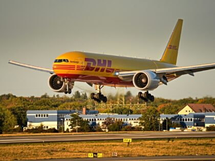 A cargo plane's tires caught fire late Wednesday when the aircraft touched down at Los Ang