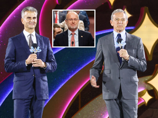 SHANGHAI, CHINA - JUNE 15: Former CEO of Walt Disney Company Bob Iger and current CEO of W