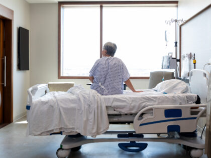 elderly woman in hospital