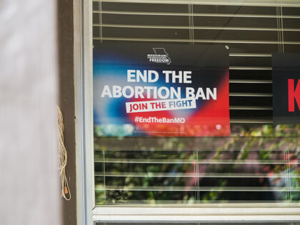 KANSAS CITY, MO - OCTOBER 26: A home displays a pro-abortion sign on October 26, 2024. (Ph