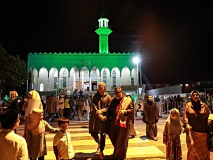 SYDNEY, AUSTRALIA - MARCH 22: Muslim worshipers leave after the first Taraweeh prayers at