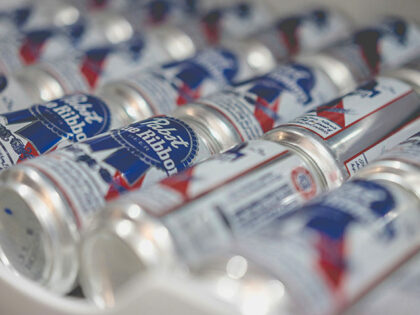 Pabst Blue Ribbon beer cans