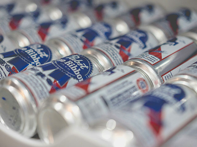 Pabst Blue Ribbon beer cans